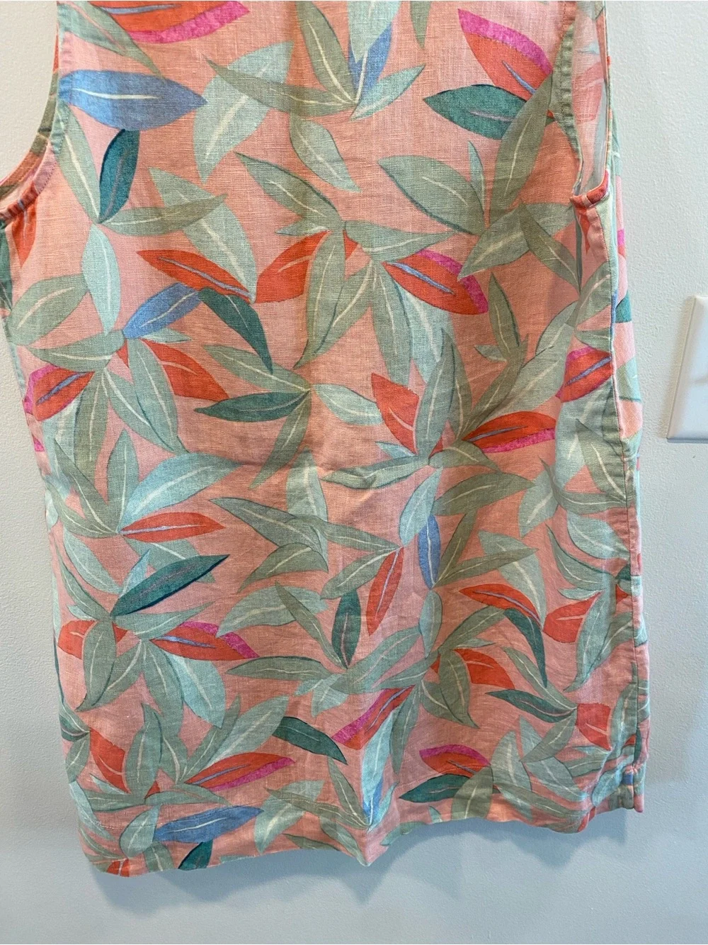 Faherty Alston dress 100% linen women’s size XL floral resort mini breathable